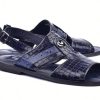 Corrente Corrente Crocodile Printed Calfskin Sandal Navy | Sandals