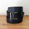 Maurice Pebbled Leather Belt Blue | Belts