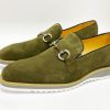 Carrucci by Maurice Suede Slip-On Horsebit Loafer Olive | Suede