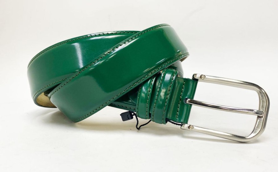 Maurice Patent Leather Belt Green | Belts