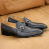 CARRUCCI Burnished Calfskin Slip-On Loafer Grey | Loafers