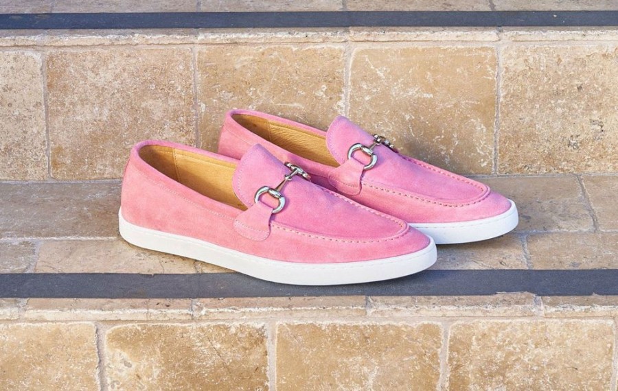 Carrucci by Maurice Suede Slip-On Horsebit Loafer Pink | Sneakers