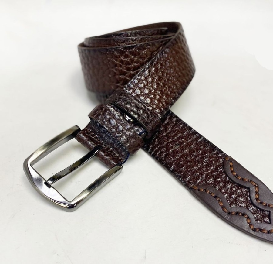 Maurice Pebble Leather Belt Brown | Belts