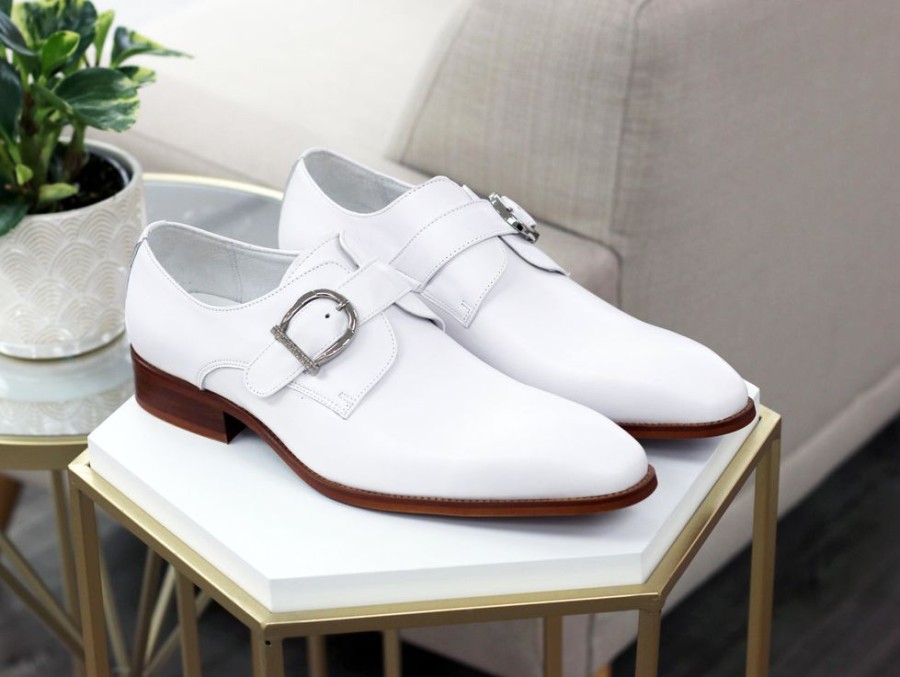 CARRUCCI Calfskin Monkstrap White | Monkstraps