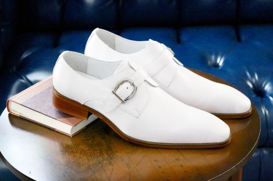 CARRUCCI Calfskin Monkstrap White | Monkstraps