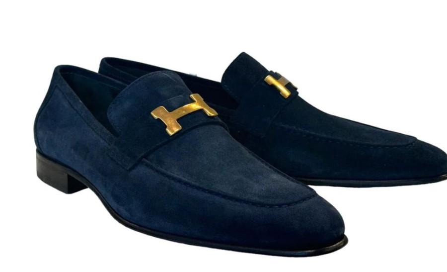 Corrente Corrente Suede Loafer Navy | Suede