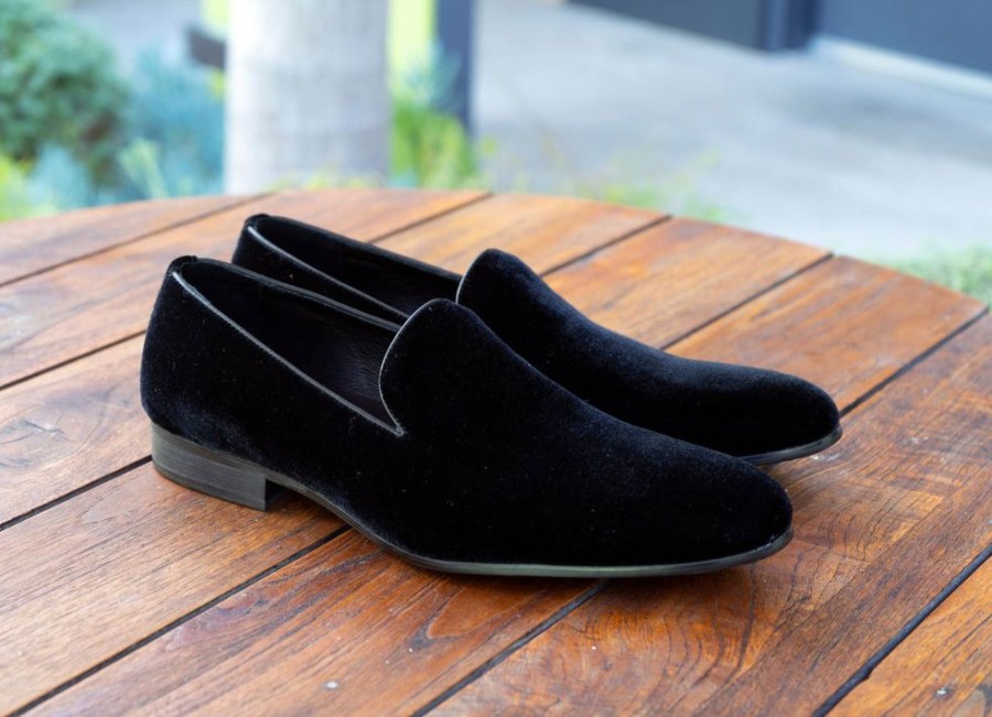 Maurice Maurice Velvet Venetian Loafer Black | Formal