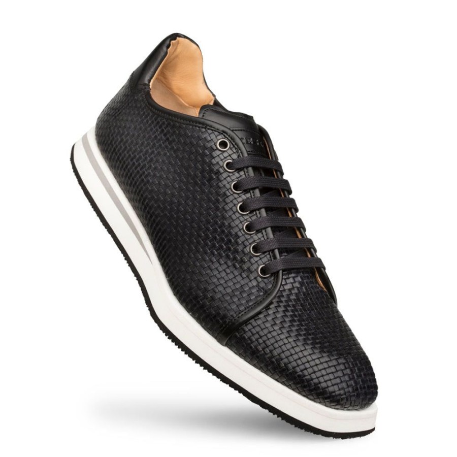 Mezlan Mezlan Woven Calfskin Lace-Up Sneaker Black | Sneakers