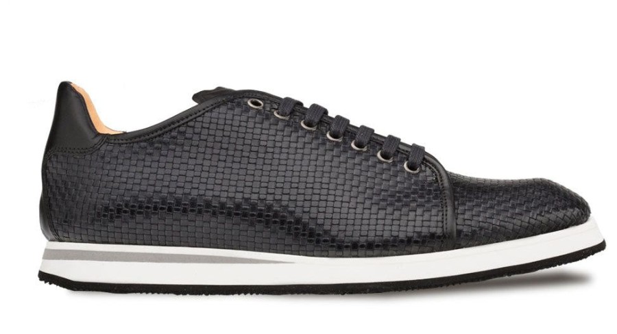 Mezlan Mezlan Woven Calfskin Lace-Up Sneaker Black | Sneakers