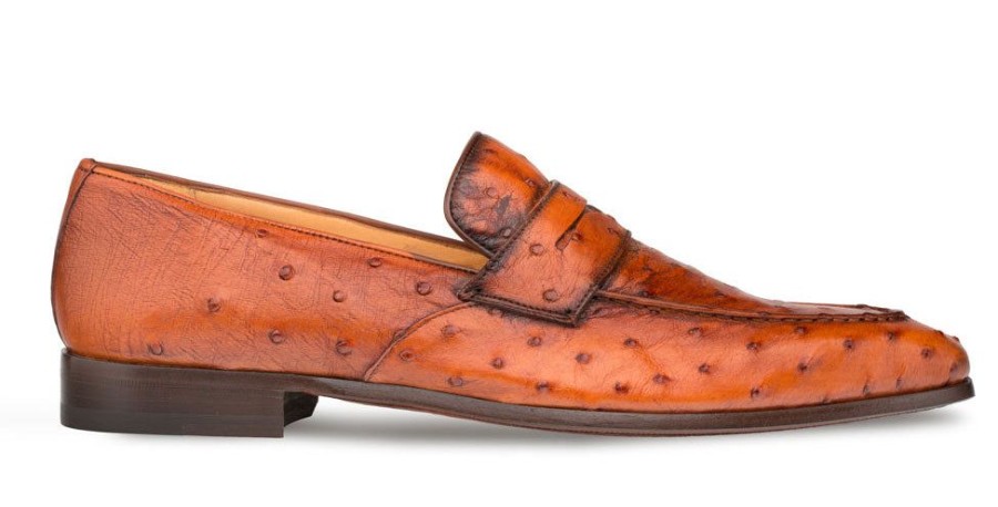 Mezlan Mezlan Lisbon Ostrich Loafer Brandy | Exotics