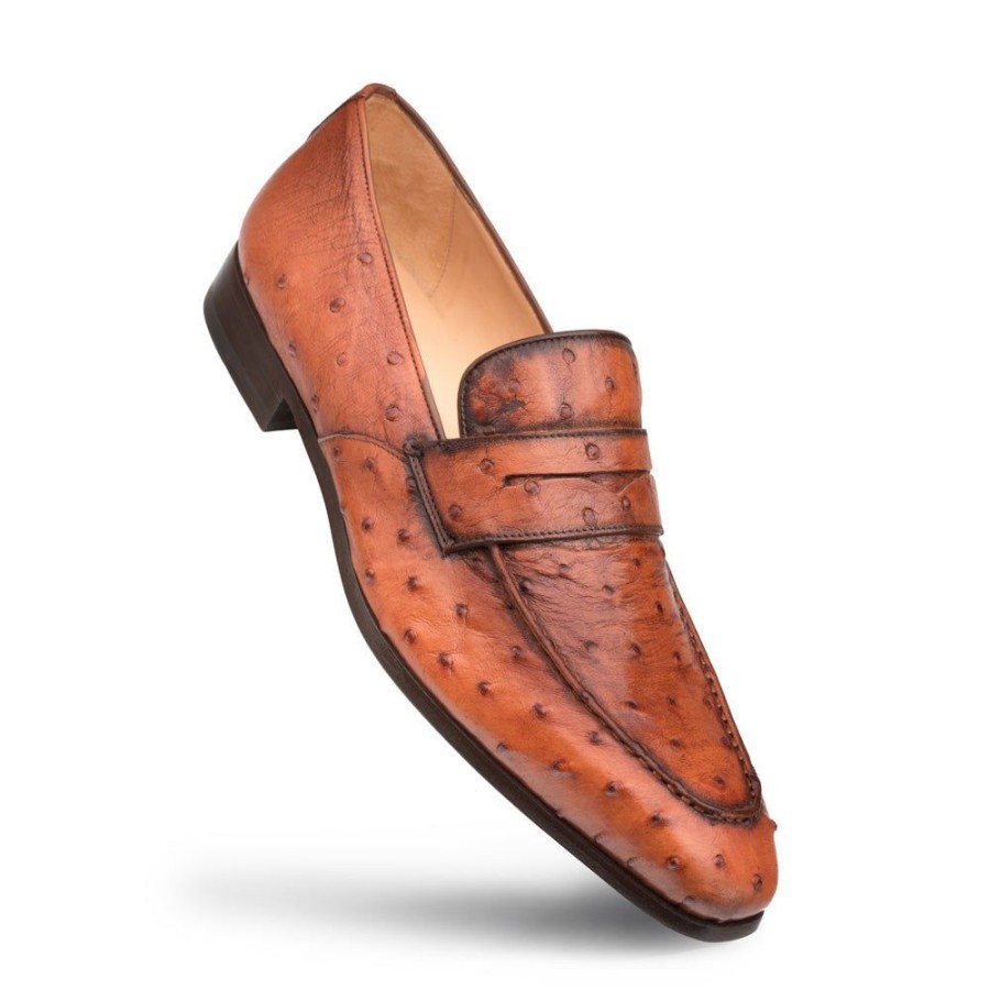 Mezlan Mezlan Lisbon Ostrich Loafer Brandy | Exotics