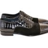 Corrente Corrente Calfskin & Suede Lace-Up Oxford Black | Suede