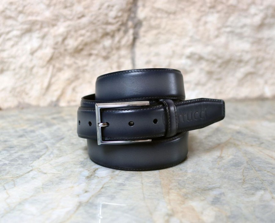 CARRUCCI Burnished Calfskin Belt Grey | Belts