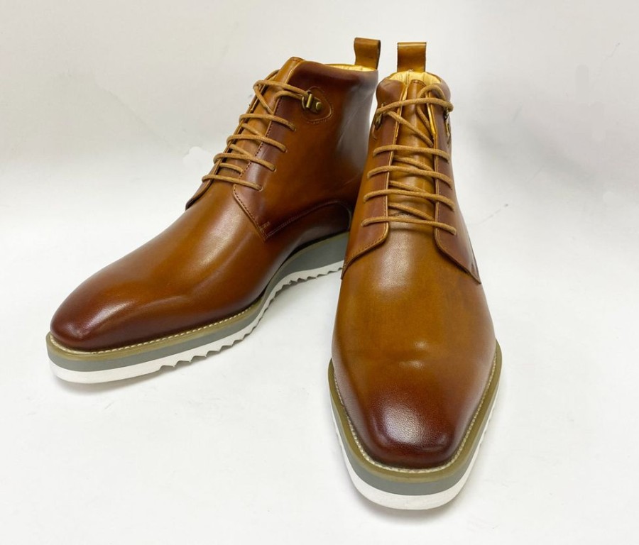 Maurice Burnished Calfskin Lace-Up Boot Cognac | Boots