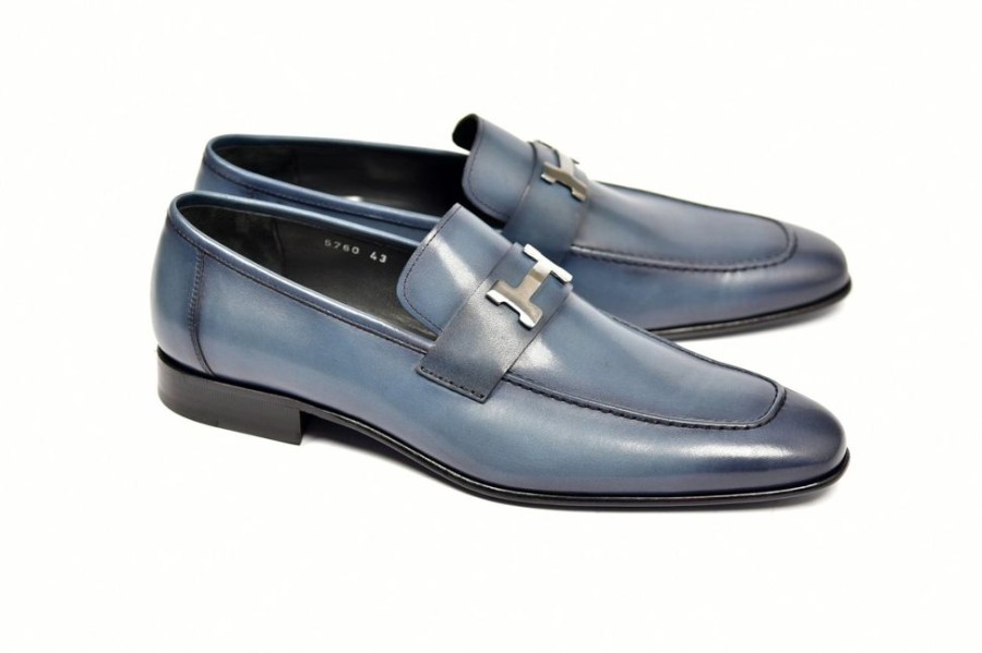 Corrente Corrente Burnished Calfskin Loafer Blue | Loafers