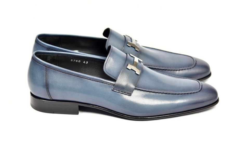 Corrente Corrente Burnished Calfskin Loafer Blue | Loafers