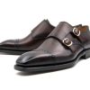 Ugo Vasare Ryan Burnished Calfskin Double Monkstrap Brown | Monkstraps