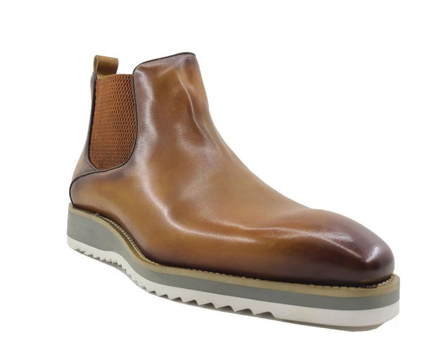 Maurice Burnished Calfskin Slip-On Boot Cognac | Boots