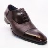 CARRUCCI Calfskin & Deerskin Lace-Up Oxford Burgundy | Lace-Ups