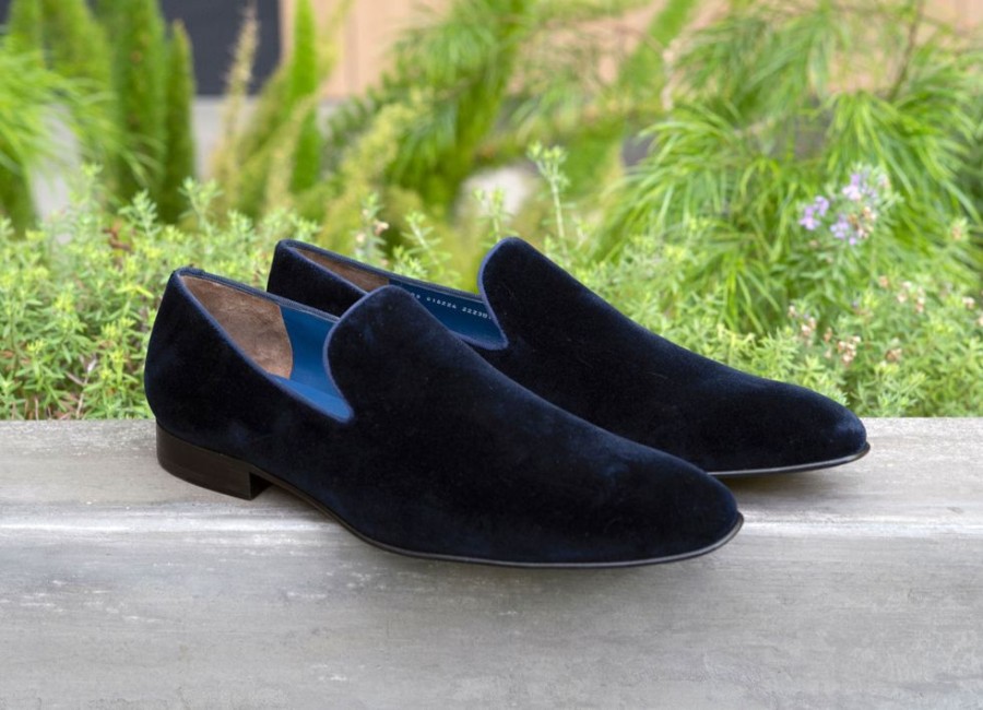 Jean Pierre Jean Pierre Velvet Venetian Loafer Navy | Formal