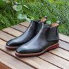 Maurice Burnished Calfskin Slip-On Boot Grey | Boots