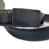 Maurice Croco Embossed Calfskin Belt Black | Belts