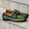 CARRUCCI Woven Canvas & Calfskin Slip-On Loafer Olive | Loafers