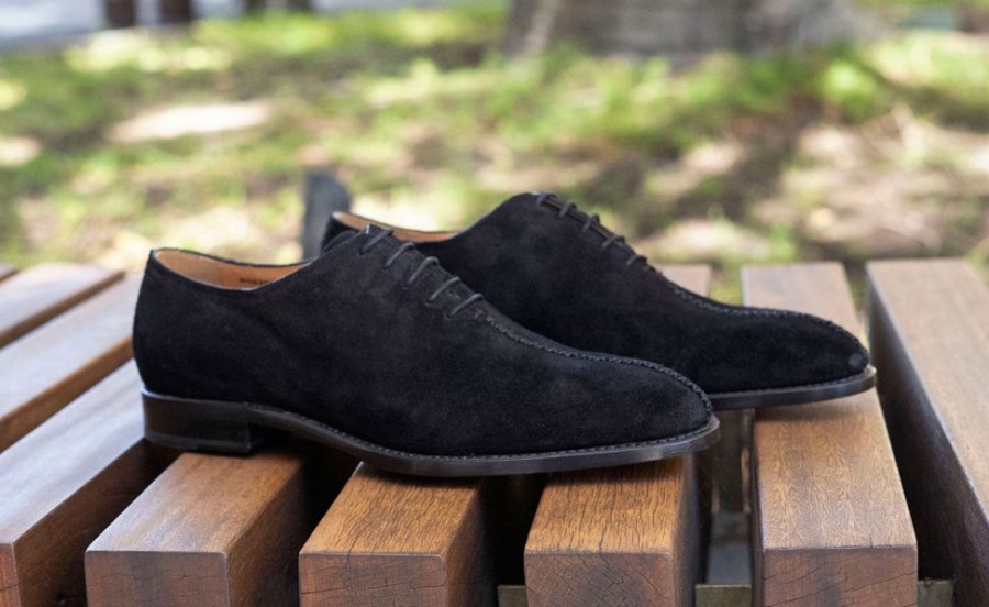 Ugo Vasare Derrick Suede Lace-Up Oxford Black | Suede