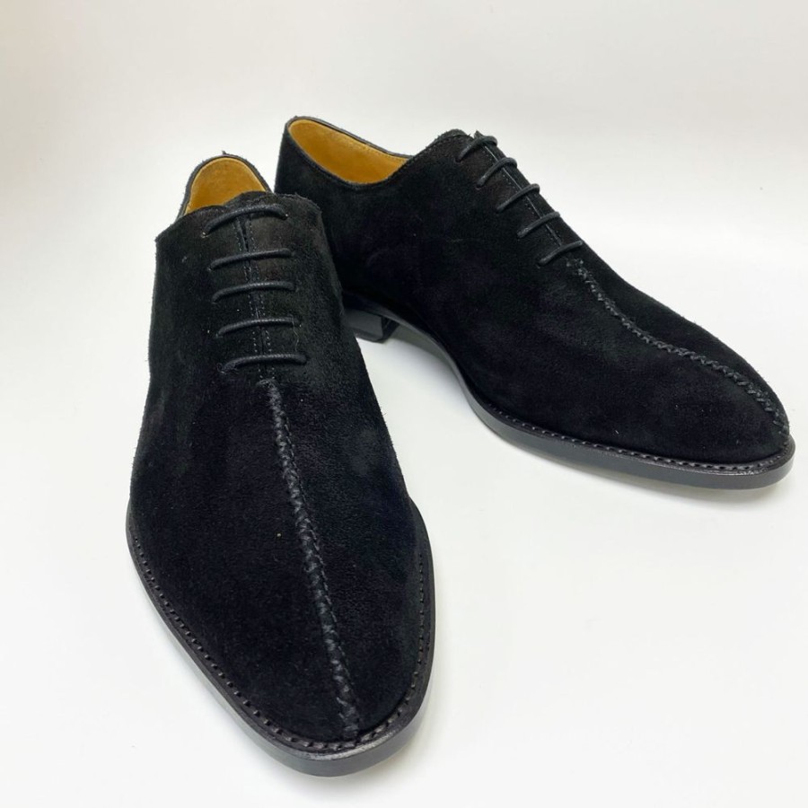 Ugo Vasare Derrick Suede Lace-Up Oxford Black | Suede