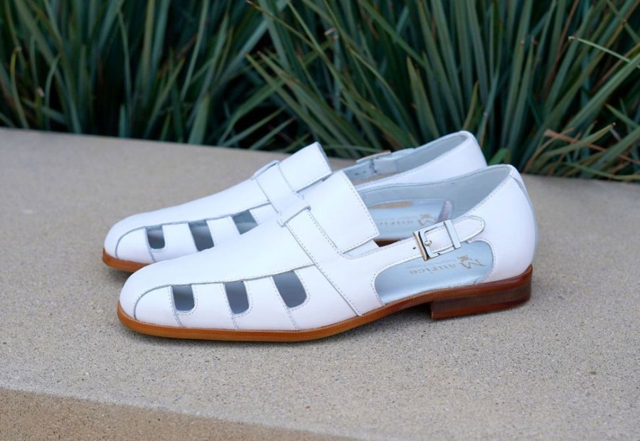 Maurice Maurice Calfskin Slip-On Sandal/Shoe White | Sandals