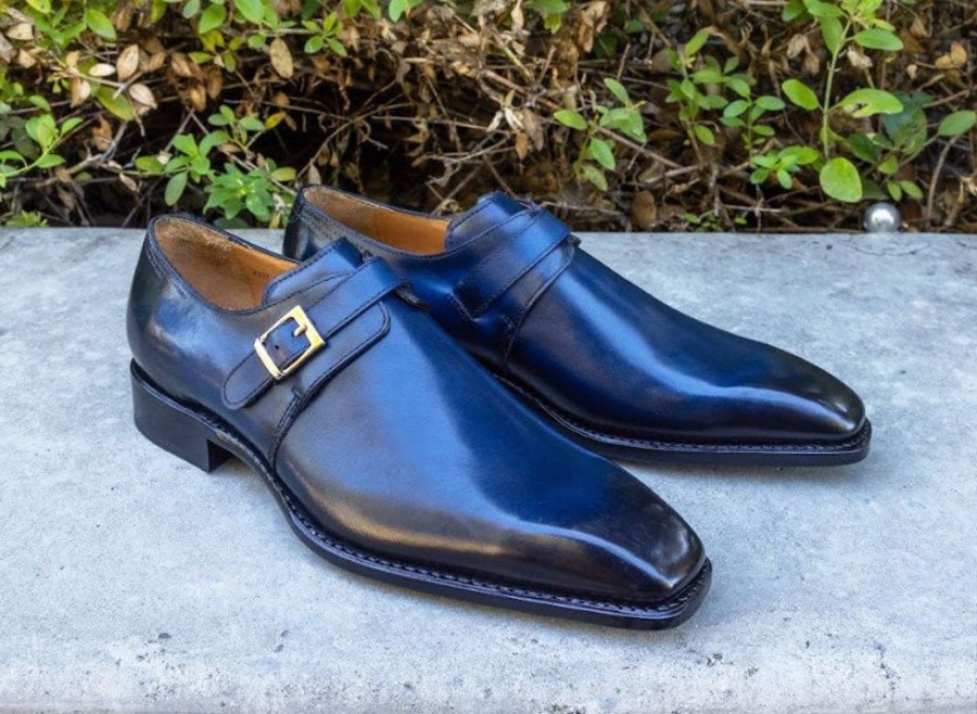 Ugo Vasare Ugo Vasare "Brooks" Monkstrap Shoe Navy | Monkstraps