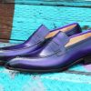 CARRUCCI Calfskin Slip-On Penny Loafer Purple | Loafers