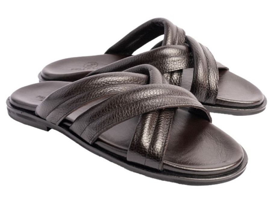 Pelle Pelle "Balaer" Slip-On Calfskin Sandal Brown | Sandals