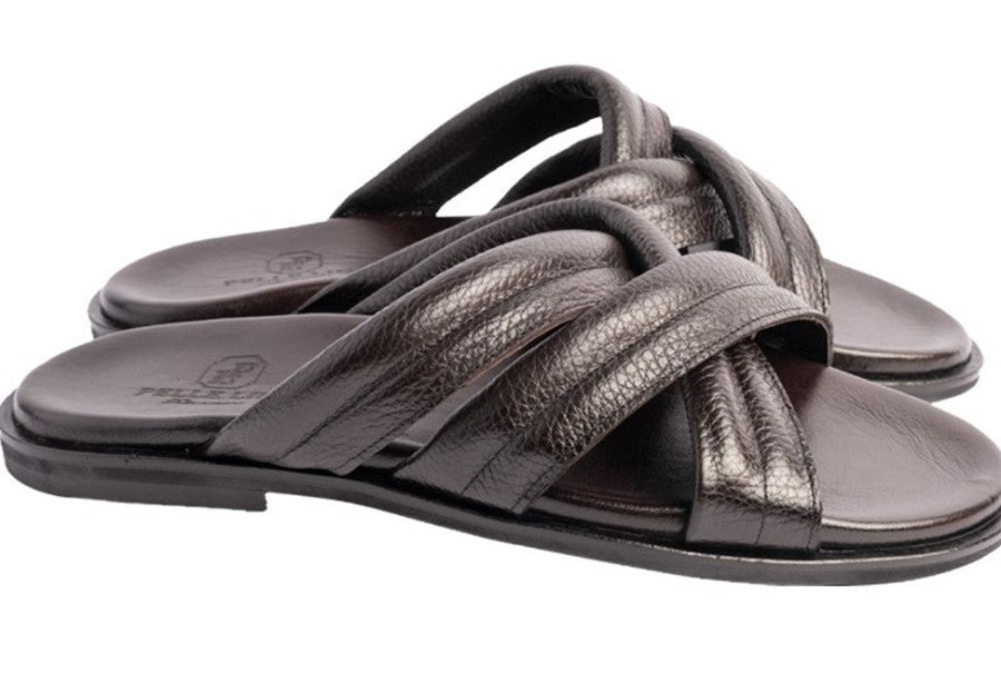 Pelle Pelle "Balaer" Slip-On Calfskin Sandal Brown | Sandals