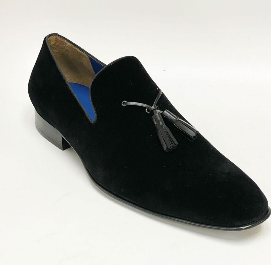 Jean Pierre Jean Pierre Velvet Tasseled Loafer Black | Formal