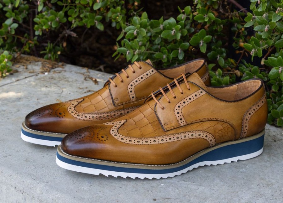 Carrucci by Maurice Style: 515-35-Camel/Blue | Lace-Ups