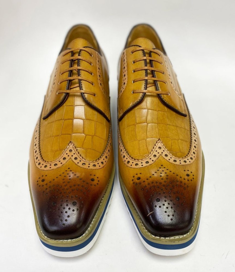 Carrucci by Maurice Style: 515-35-Camel/Blue | Lace-Ups