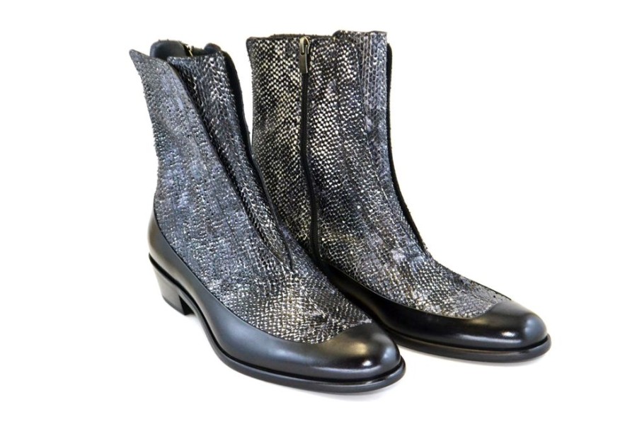 Corrente Corrente Python Printed Calfskin Slip-On Boot Black | Boots