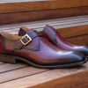 Maurice Burnished Leather Monkstrap Burgundy | Monkstraps