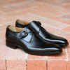 Ugo Vasare Burnished Calfskin Monkstrap Black | Monkstraps