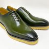 Carrucci by Maurice Burnished Calfskin Lace-Up Shoe Olive | Lace-Ups