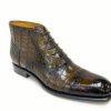 Ugo Vasare Burnished Alligator Lace-Up Cap-Toe Boot Brown | Boots