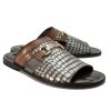 Corrente Corrente Crocodile Printed Calfskin Sandal Silver | Sandals