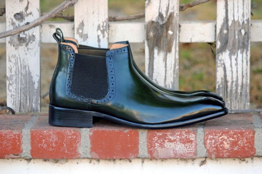 CARRUCCI Burnished Calfskin Slip-On Boot Emerald | Boots