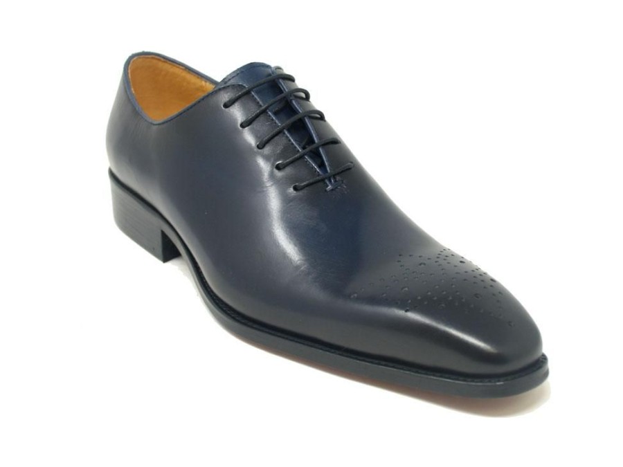 CARRUCCI Burnished Calfskin Lace-Up Oxford Navy | Lace-Ups