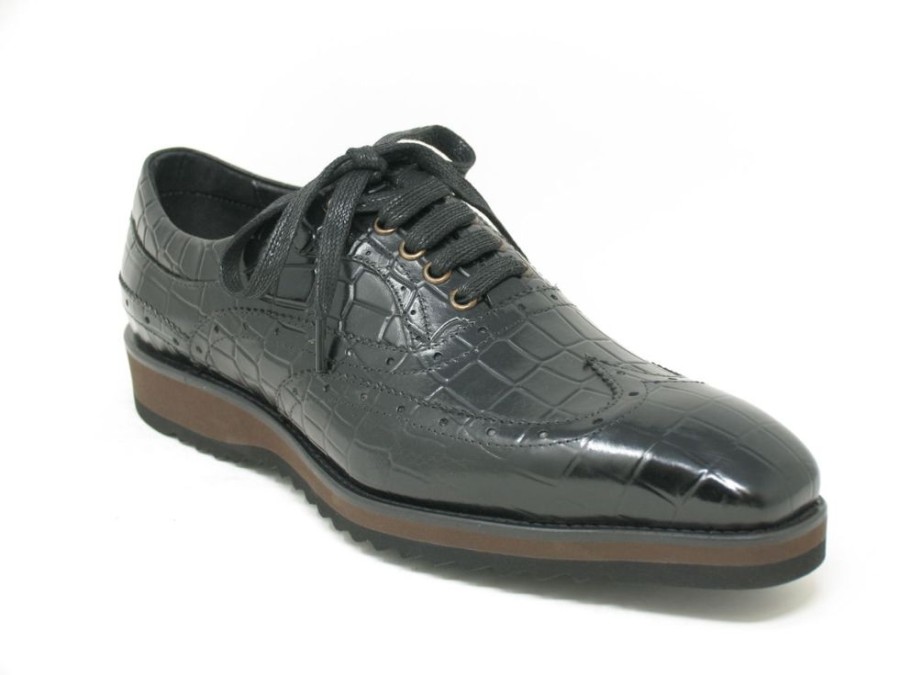 CARRUCCI Calfskin Lace-Up Oxford Black | Lace-Ups