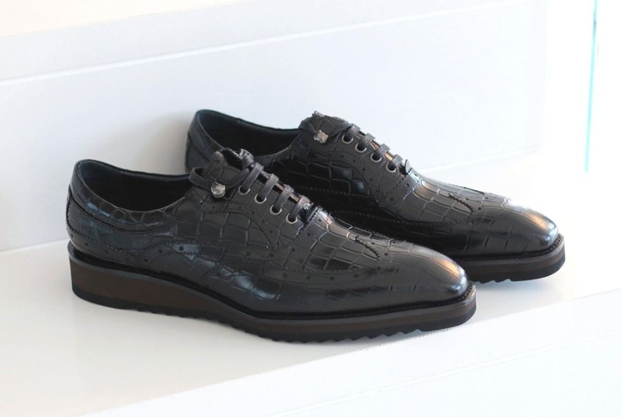 CARRUCCI Calfskin Lace-Up Oxford Black | Lace-Ups