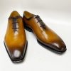 Ugo Vasare Jason Sr Burnished Calfskin Lace-Up Oxford Caramel | Lace-Ups