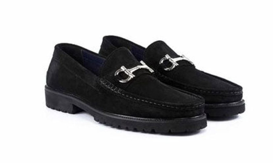 Pelle Pelle Suede "Newport" Loafer Black | Suede