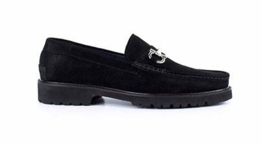 Pelle Pelle Suede "Newport" Loafer Black | Suede